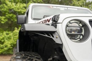 Jeep Wrangler Fender Flare Bracket - Front - Rugged Ridge - Chop Bracket Kit - Matte Black - `18-`22